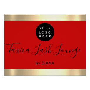 Poster Logo d'extension Maquillage Studio Eyelashes Red G
