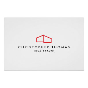 Poster Logo d'habitation moderne Immobilier, Realtor Roug