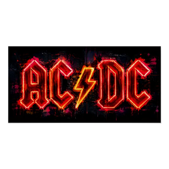Poster Logo du groupe de rock ACDC (Devant)