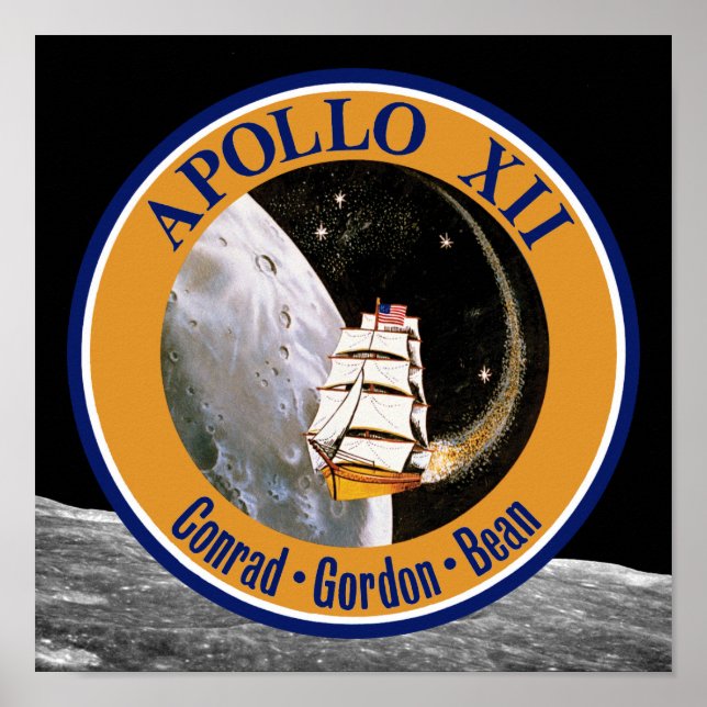Poster Logo du patch de mission Apollo 12 (Devant)