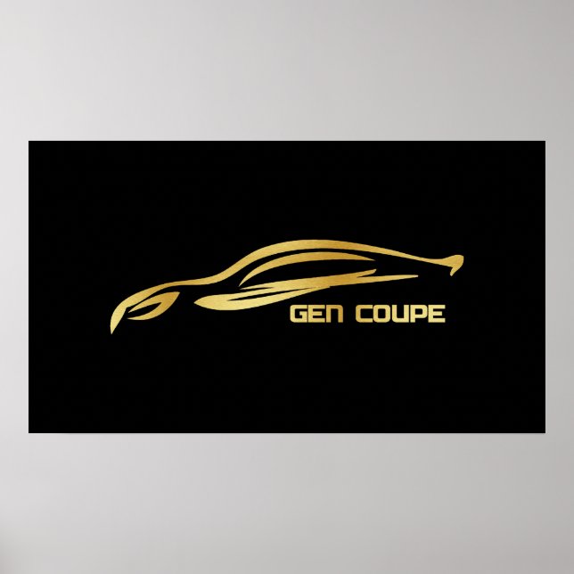 Poster Logo Genesis Coupe Gold Silhouette (Devant)