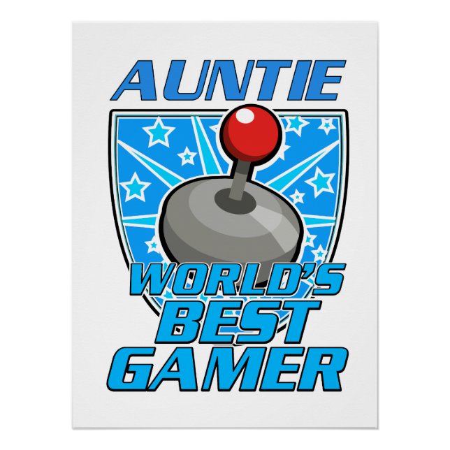 Poster Logo rétro de la meilleure joueuse de Auntie World (Devant)
