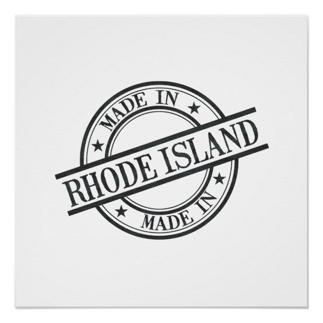 Poster Logo Symbole Fabriqué En Rhode Island Style Timbre (Devant)