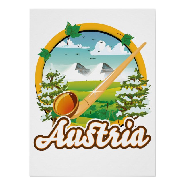 Poster logo voyage rétro Autriche (Devant)