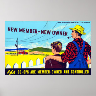 Poster Loi vintage sur l'électricité rurale de l'APM Ferm