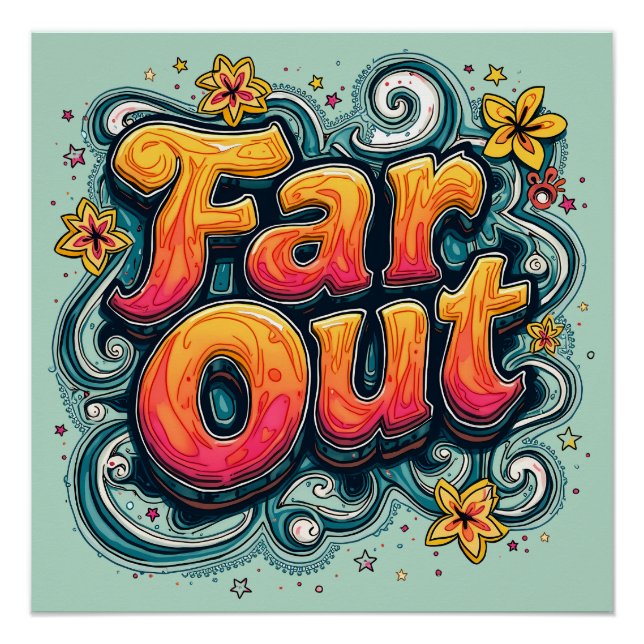 Poster Loin Retro les années 70 Psychédélique Super Hippi (Devant)