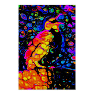 Poster L'Oiseau Solitaire 4 : Style Art Liquide