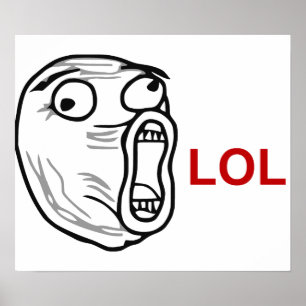 Poster LOL Laugh Out Loud Rage Face Meme