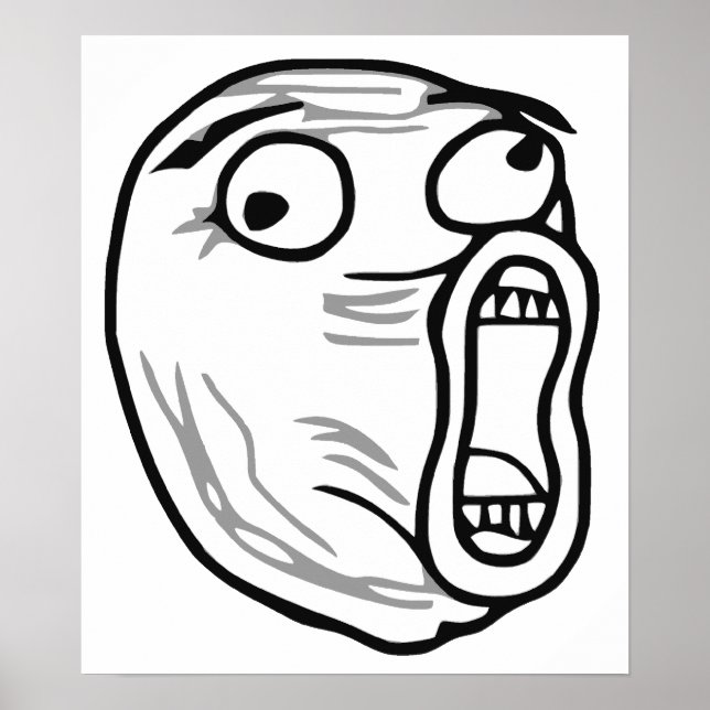 Poster LOL Laugh Out Loud Rage Face Meme (Devant)