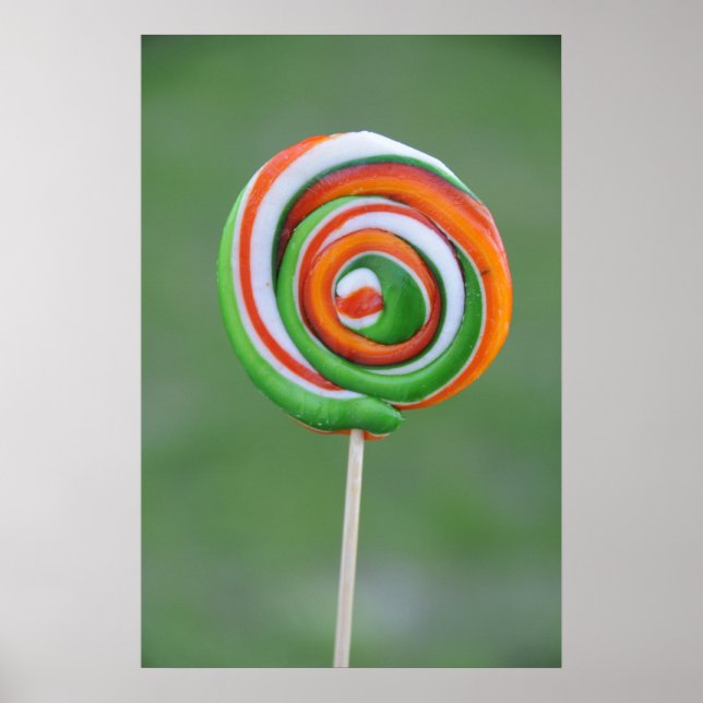 Poster Lollipop orange et verte (Devant)