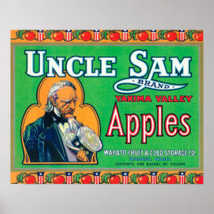 Poster L'Oncle Sam Apple marquent (vert) - Wapato, WA