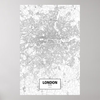 Poster London, England (black on white)