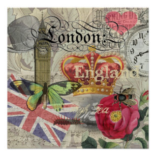 Poster Londres Angleterre Voyage Europe Vintage Art