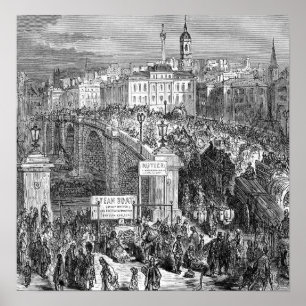 Poster Londres victorienne - London Bridge 1872