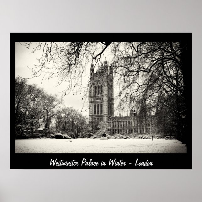 Poster Londres - Westminster en hiver n°2 (Affiche) (Devant)