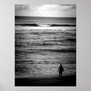 Poster Lone Surfer B&W