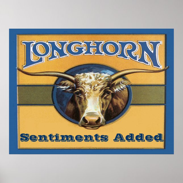 Poster Longhorn, modifier le texte, (Devant)