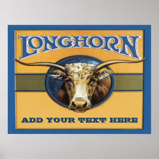 Poster Longhorn, modifier le texte, Poster