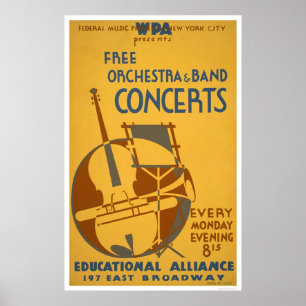 Poster L'orchestre libre concerte WPA 1938