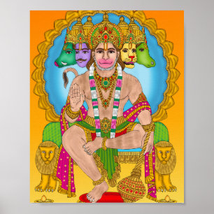 Poster Lord Hanuman   Hindou puissant Devta Hanuma