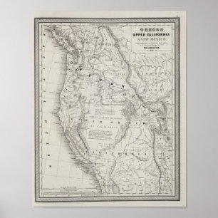 Poster L'Orégon, la Californie supérieure et le Nouveau