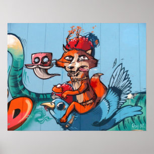 Poster "L'ornithologie Fox" Graffiti art