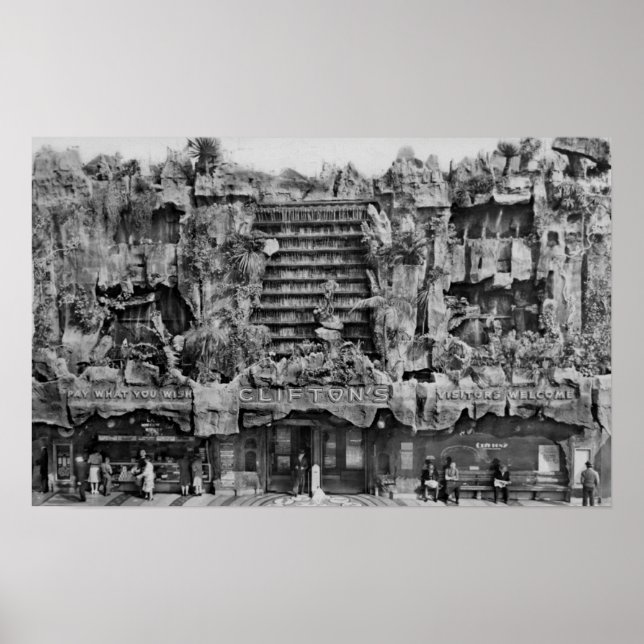 Poster Los Angeles, CA Vue des mers du Pacifique de Clift (Devant)