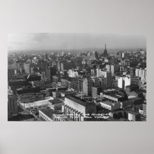 Poster Los Angeles, CA Vue du centre-ville depuis l'hôtel