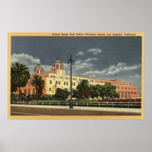 Poster Los Angeles, California Post Office—Terminal (Devant)