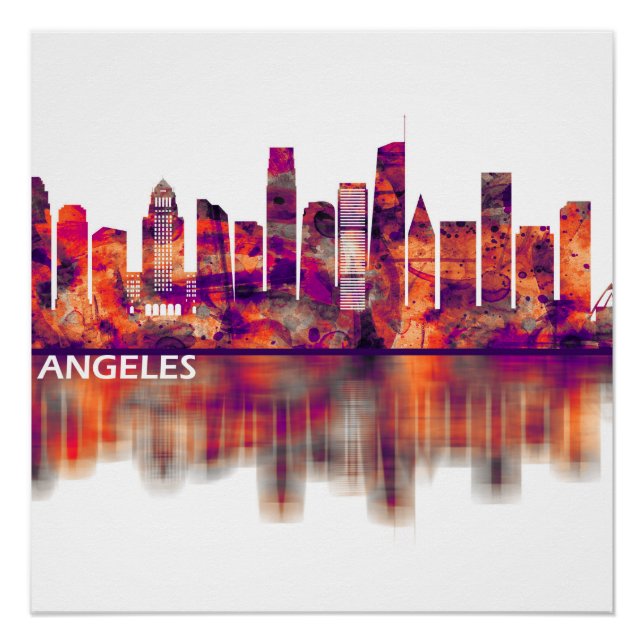 Poster Los Angeles California Skyline (Devant)