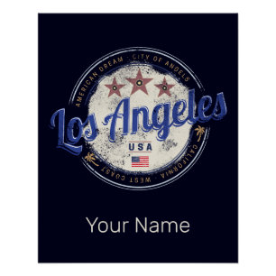 Poster Los Angeles Californie États-Unis Vintage côte oue