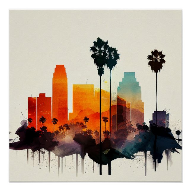 Poster Los Angeles Skyline (Devant)