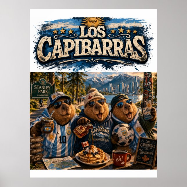 Poster Los Capibarras viajeros en Canadá (Devant)