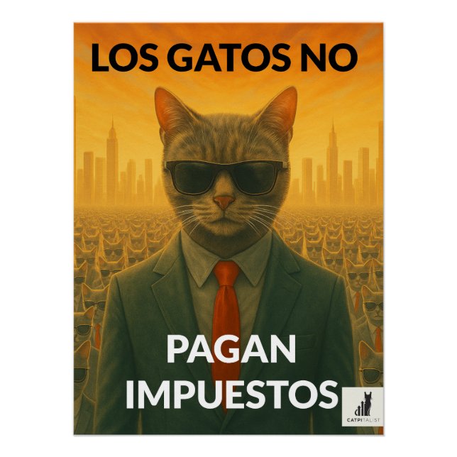Poster Los Gatos No Pagan Impuestos (Devant)