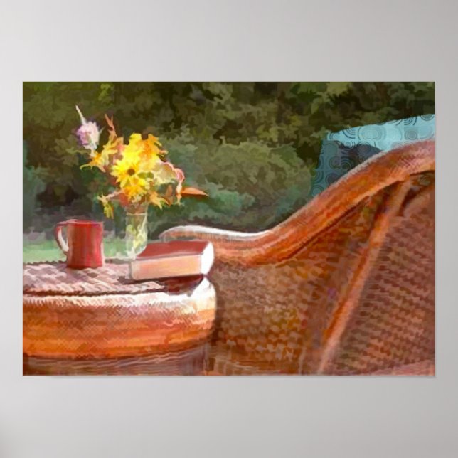 Poster L'osier, le café et un bon livre (Devant)