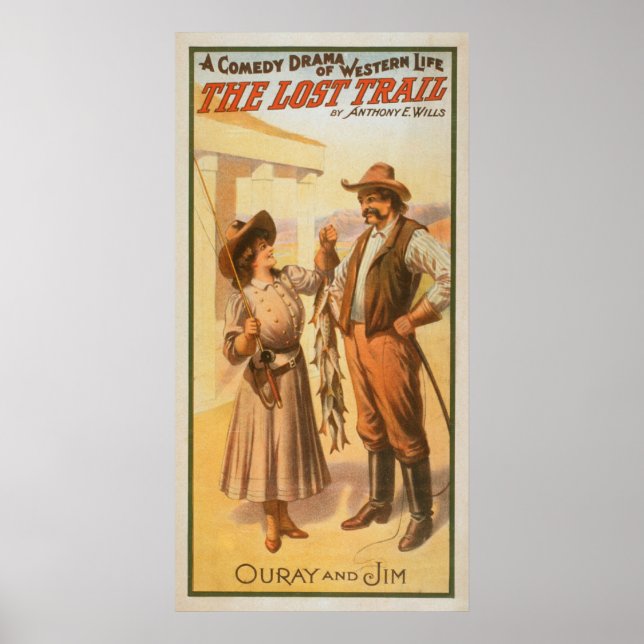 Poster Lost Trail Comedy - Woman Fishing Western (Devant)