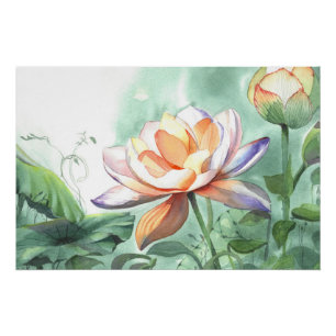 Poster Lotus Aquarelle