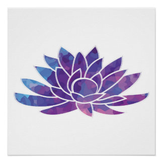 Poster Lotus bleu violet Lotus Design Flower Art