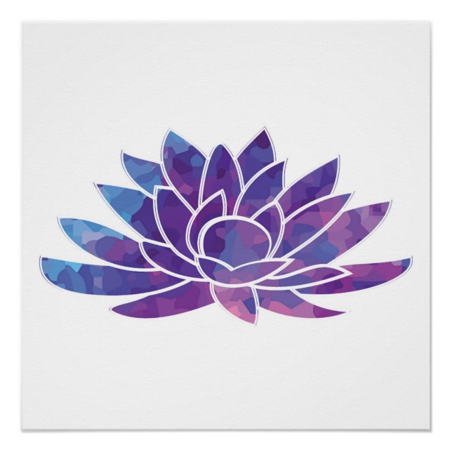 Poster Lotus bleu violet Lotus Design Flower Art (Devant)