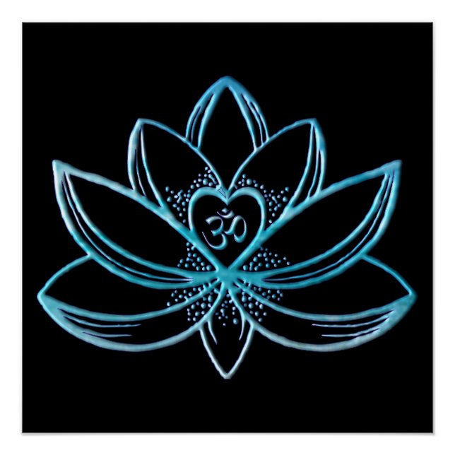 Poster Lotus Turquoise (Devant)
