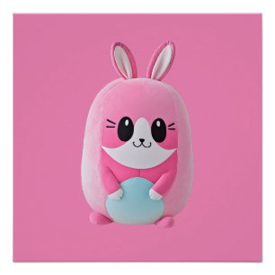 Poster "Lou Lou". Une créature rose câline