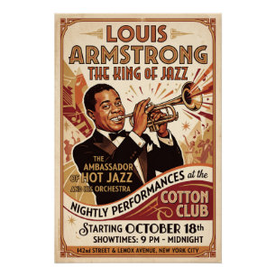 Poster Louis Armstrong – Roi du Jazz