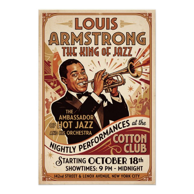 Poster Louis Armstrong – Roi du Jazz  (Devant)