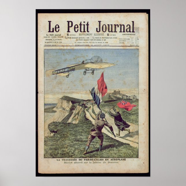 Poster Louis Bleriot débarque à Dover (Devant)