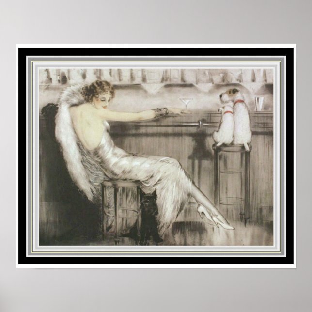 Poster Louis Icart "Cocktail Bar" 16 x 20 (Devant)