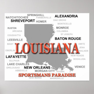 Poster Louisiana State Pride Map Silhouette