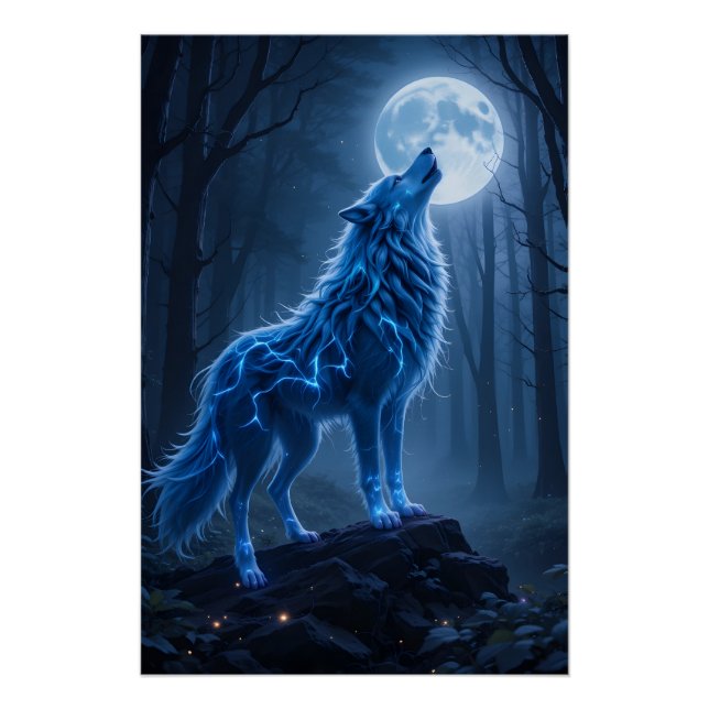 Poster Loup céleste lumineux (Devant)
