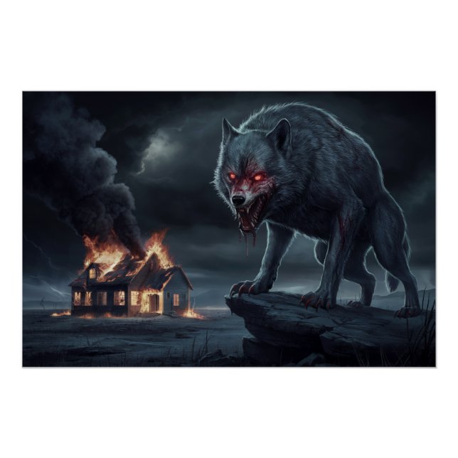 Poster Loup Feu 03 (Devant)