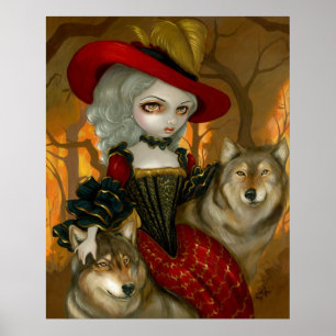 Poster Loup-Garou : d'Automne - copie rococo gothique de