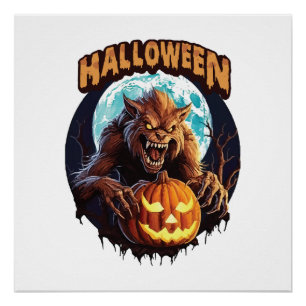 Poster Loup-garou d'Halloween